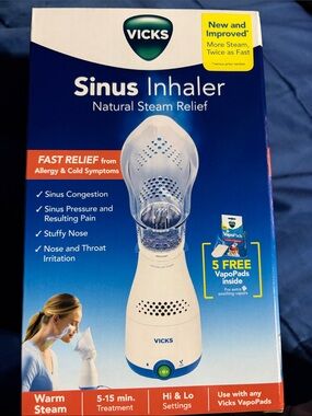 Vicks Sinus Inhaler Natural Steam Relief - White/Blue